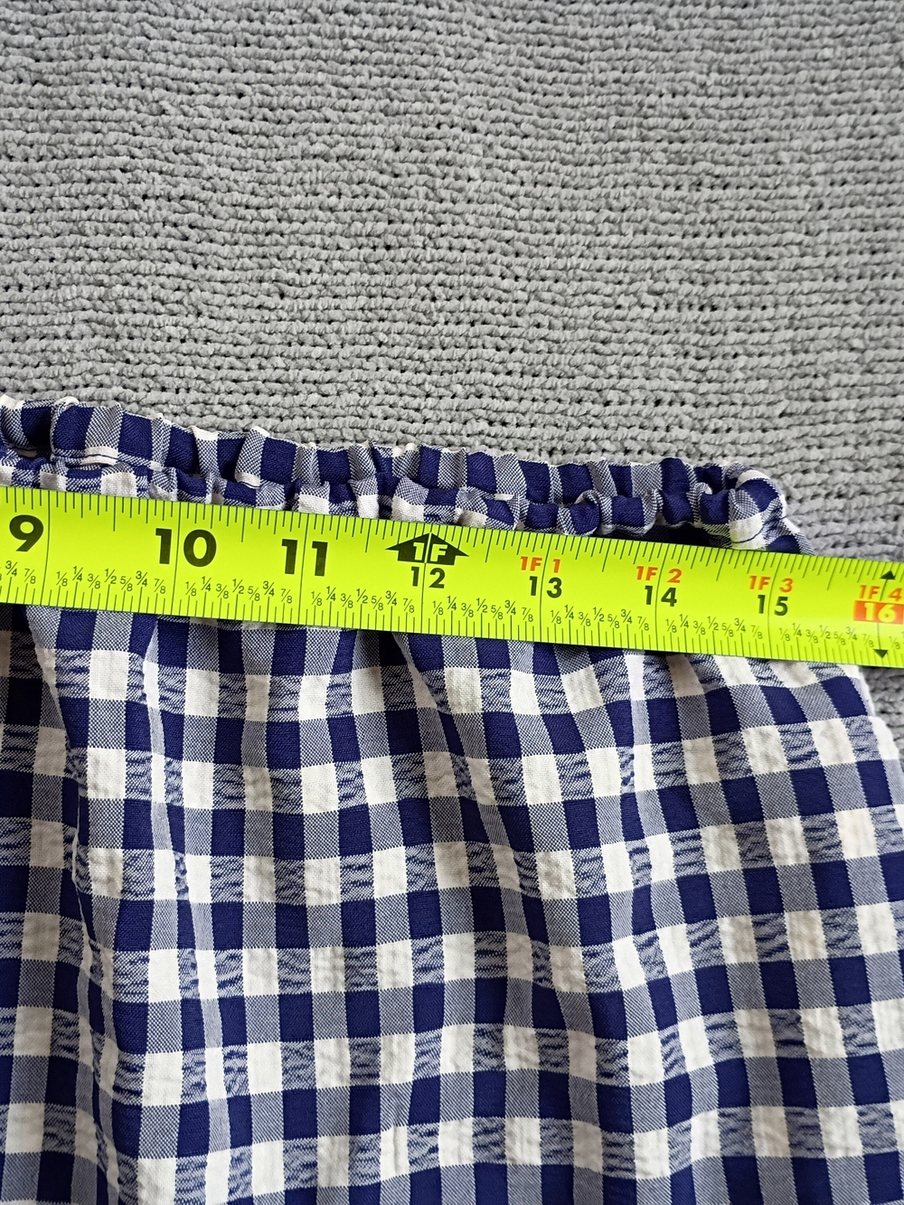 Free People Maxi Skirt woman Gingham Patter with Adjusts WaistTie Navy Blue S-P - Picture 8 of 11